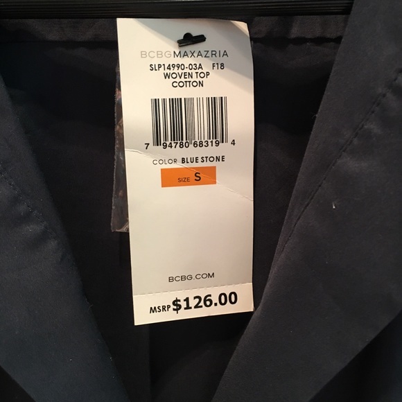 NWT BCBG MaxAzaria blouse, size Small, in blue - Picture 9 of 16